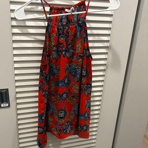 Collective Concepts Red and Blue Floral Top